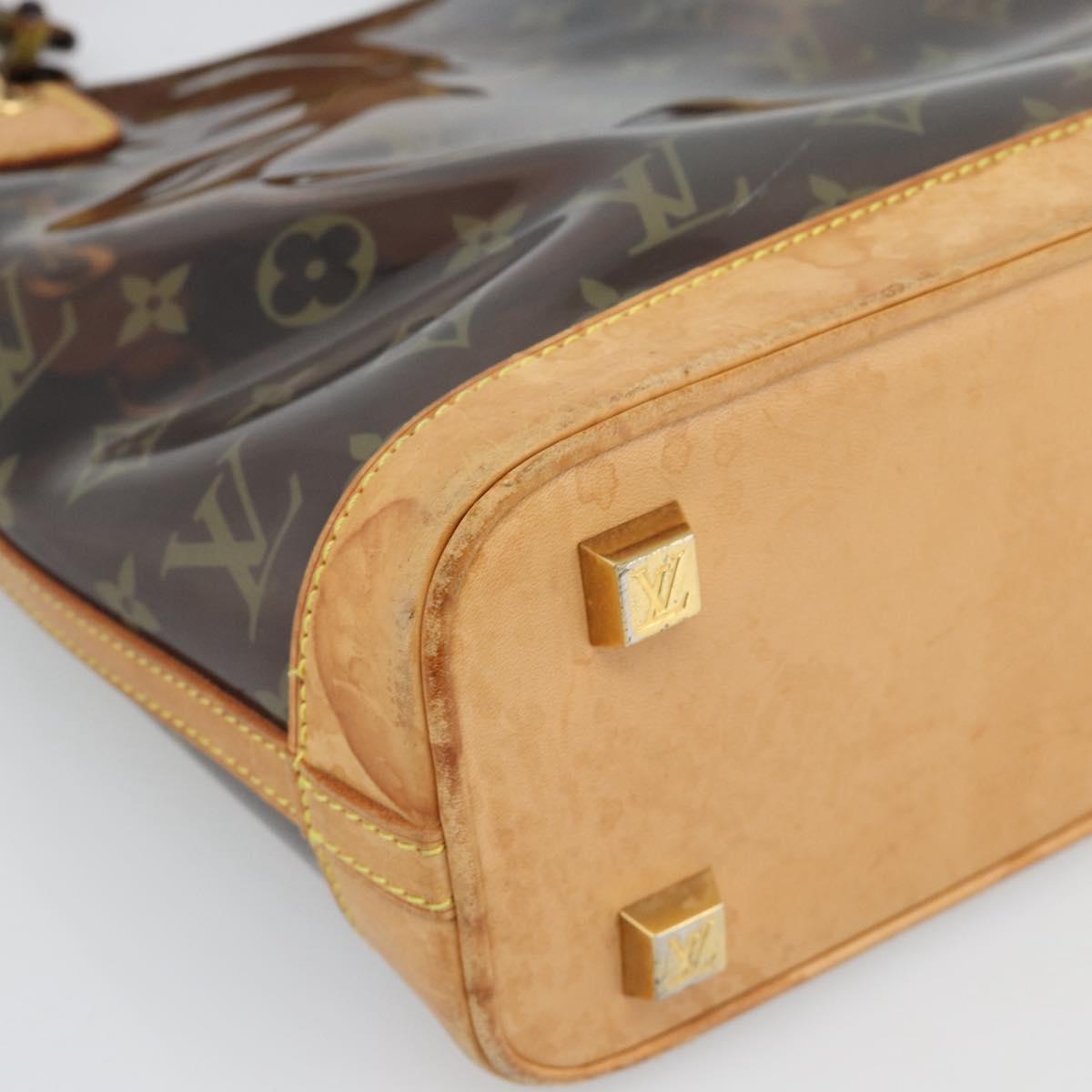LOUIS VUITTON Monogram Vinyl Cava Amble PM Tote Bag Brown M92502 LV Auth ka4959