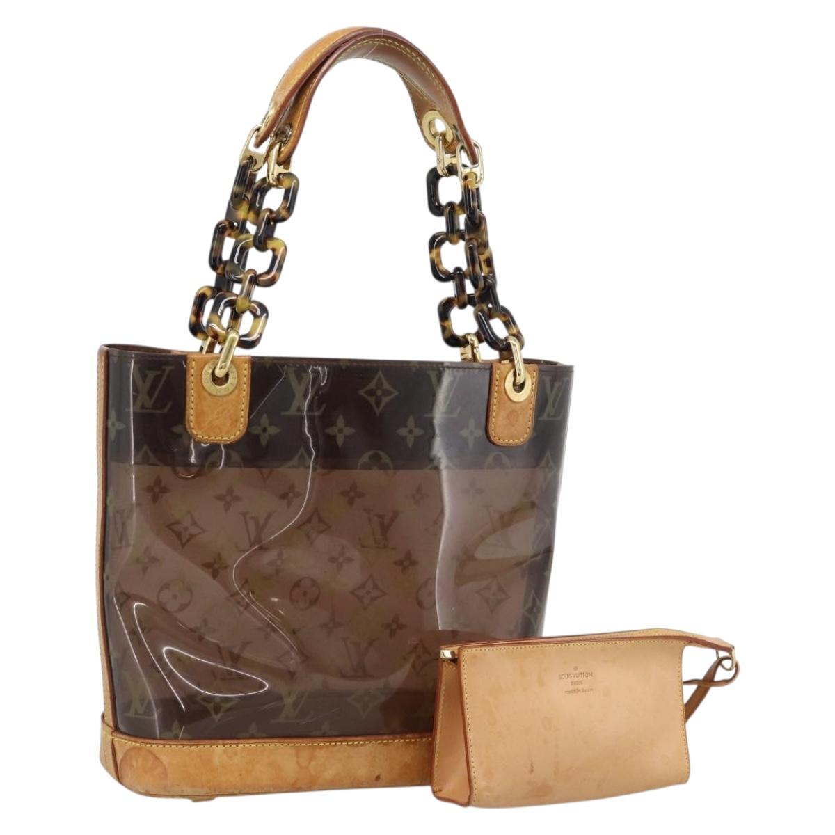 LOUIS VUITTON Monogram Vinyl Cava Amble PM Tote Bag Brown M92502 LV Auth ka4959
