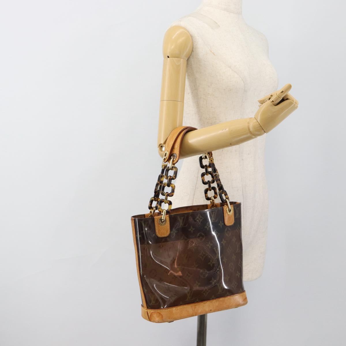 LOUIS VUITTON Monogram Vinyl Cava Amble PM Tote Bag Brown M92502 LV Auth ka4959
