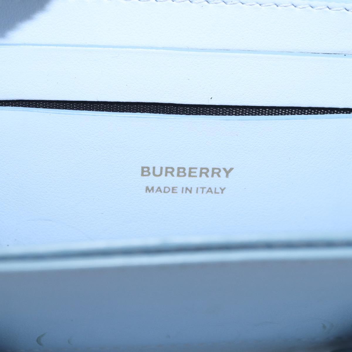 BURBERRY Coin Purse Leather Light Blue Gold Auth ka4962V