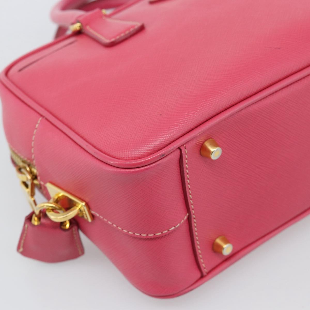 PRADA Hand Bag Saffiano Pink Gold Auth ka4966V
