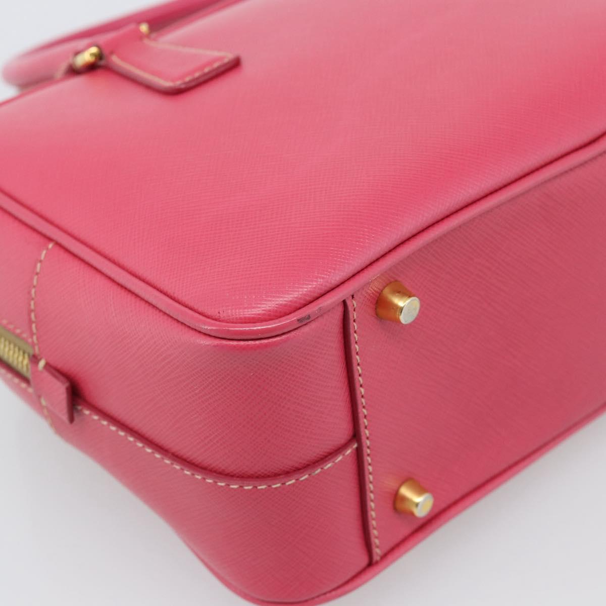 PRADA Hand Bag Saffiano Pink Gold Auth ka4966V