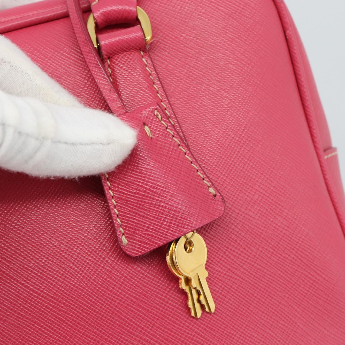 PRADA Hand Bag Saffiano Pink Gold Auth ka4966V