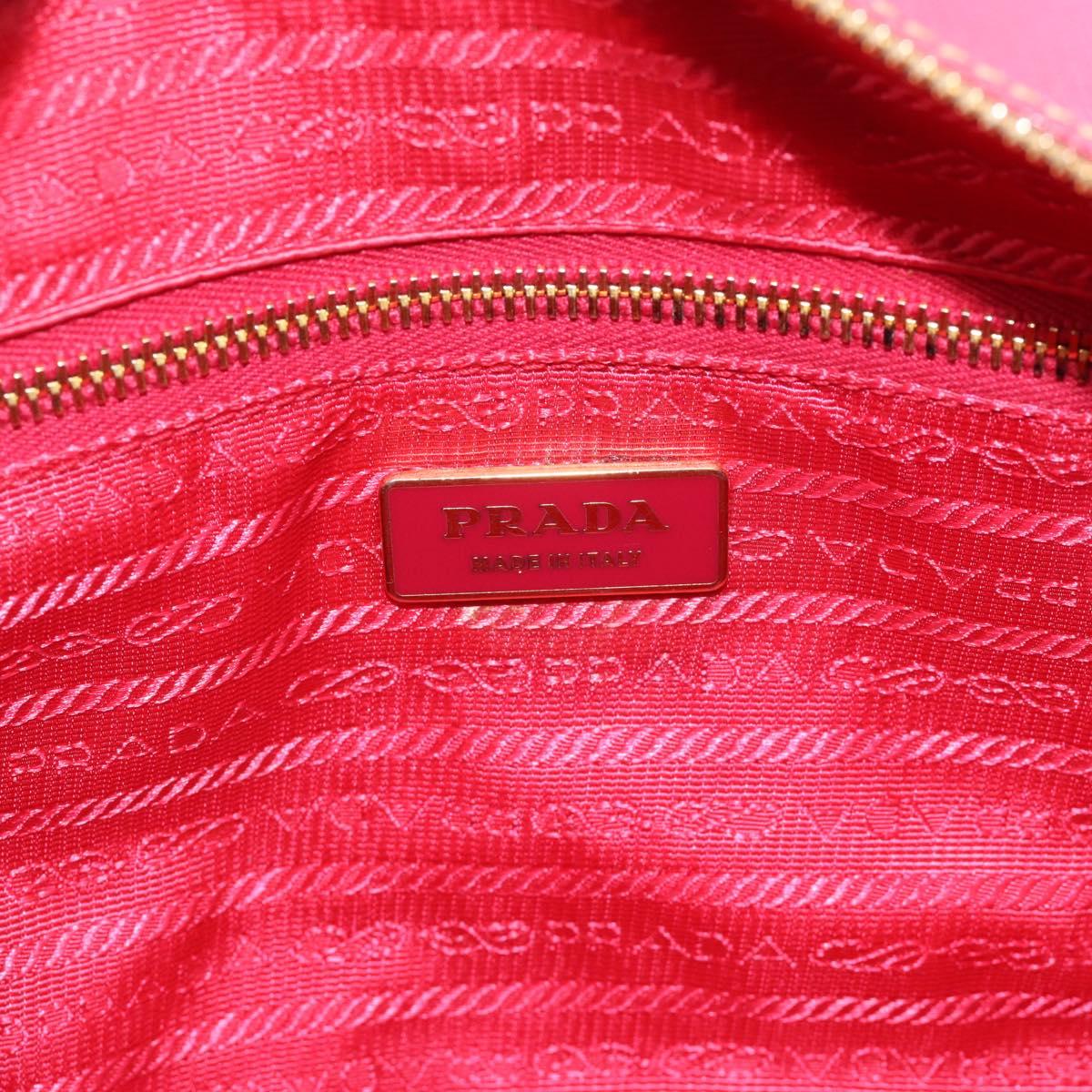 PRADA Hand Bag Saffiano Pink Gold Auth ka4966V