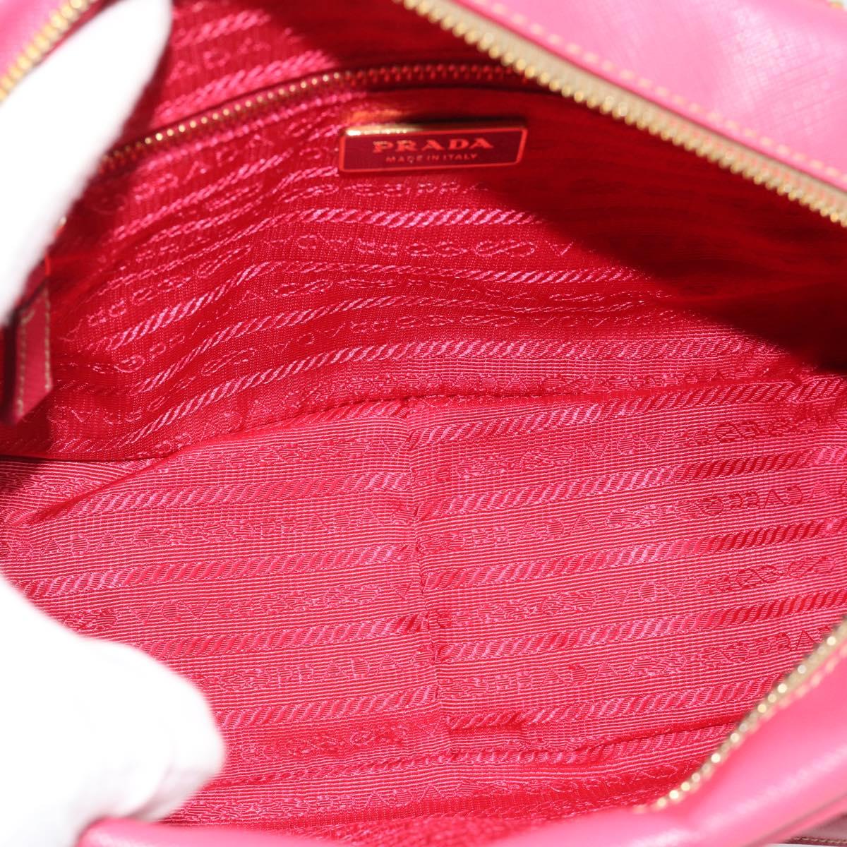 PRADA Hand Bag Saffiano Pink Gold Auth ka4966V