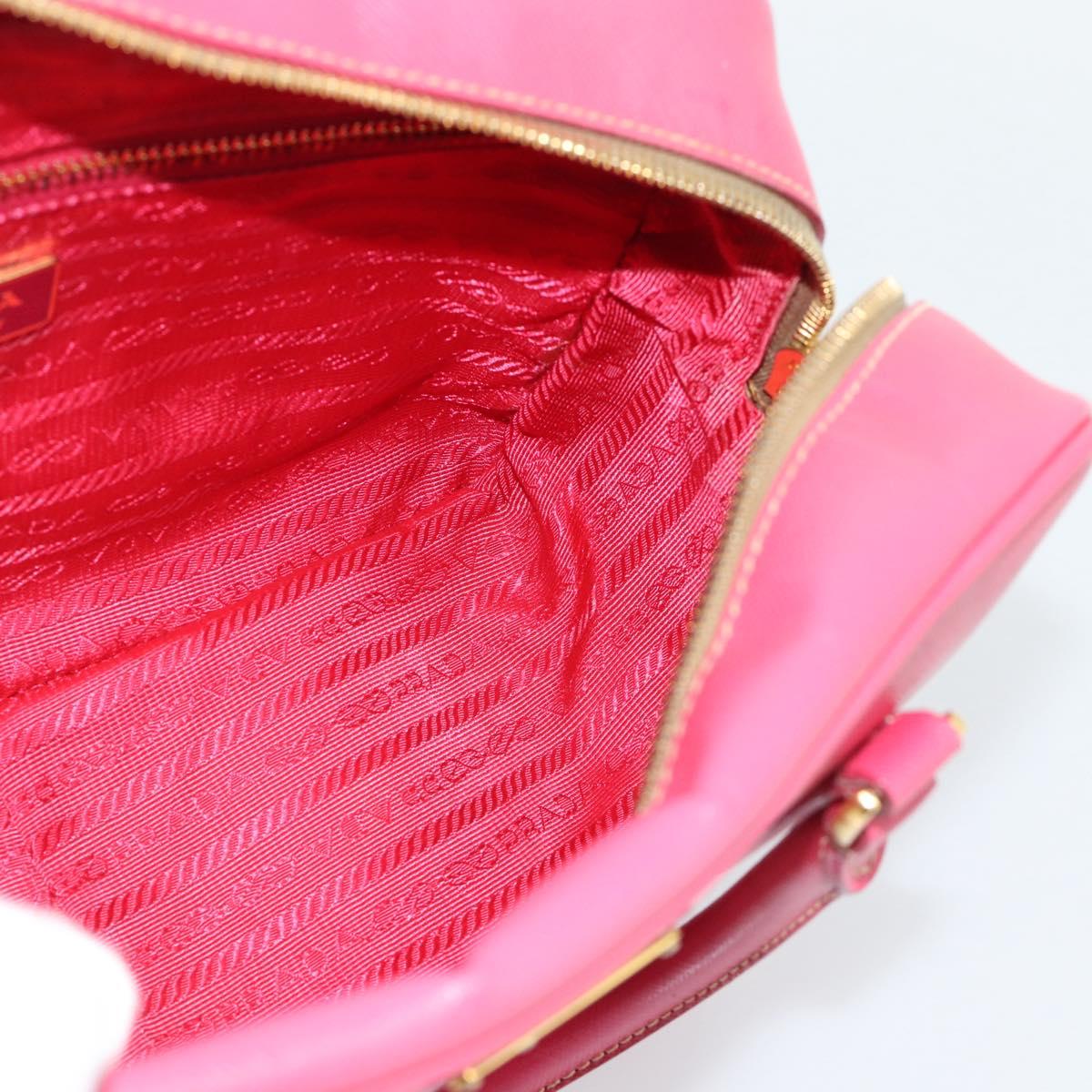 PRADA Hand Bag Saffiano Pink Gold Auth ka4966V