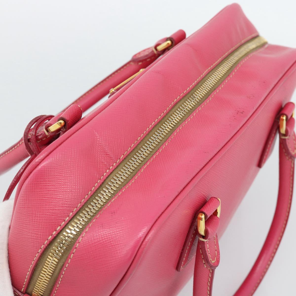 PRADA Hand Bag Saffiano Pink Gold Auth ka4966V