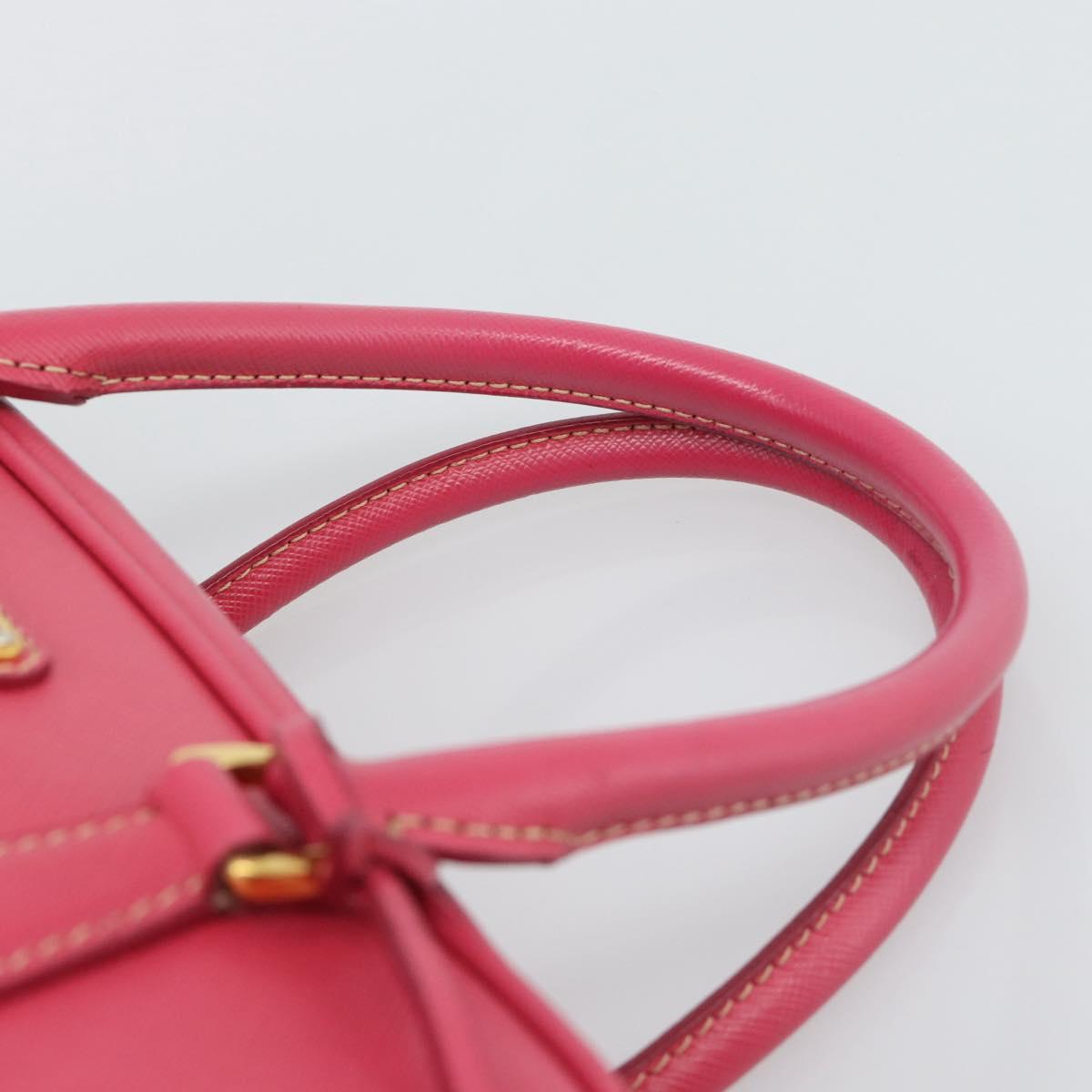 PRADA Hand Bag Saffiano Pink Gold Auth ka4966V