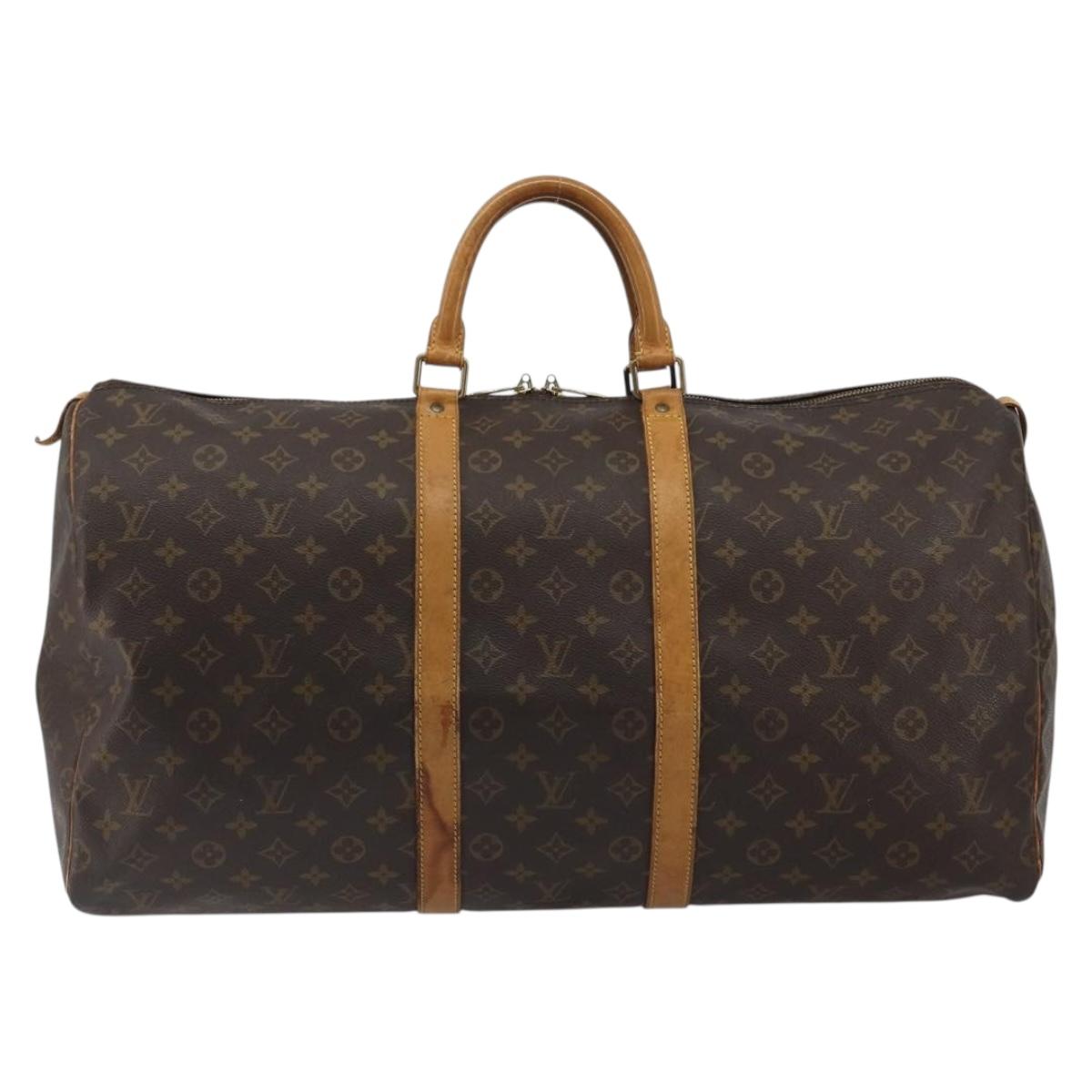 LOUIS VUITTON Monogram Keepall 55 Boston Bag M41424 LV Auth ka4967