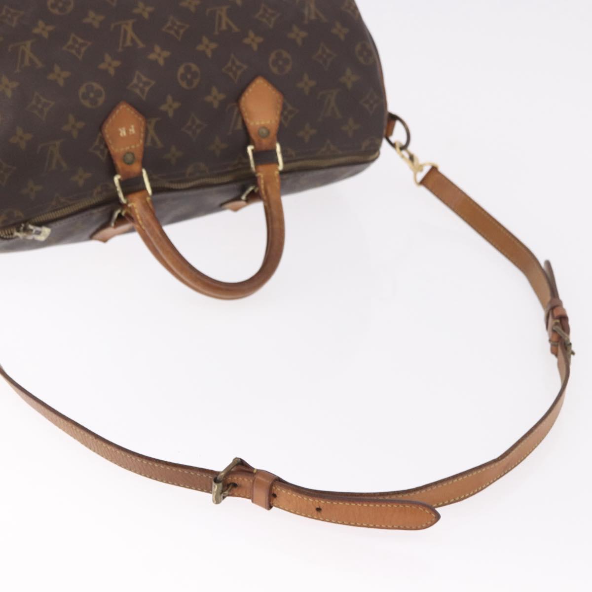 LOUIS VUITTON Monogram Speedy Bandouliere 35 Hand Bag M41111 LV Auth ka4968