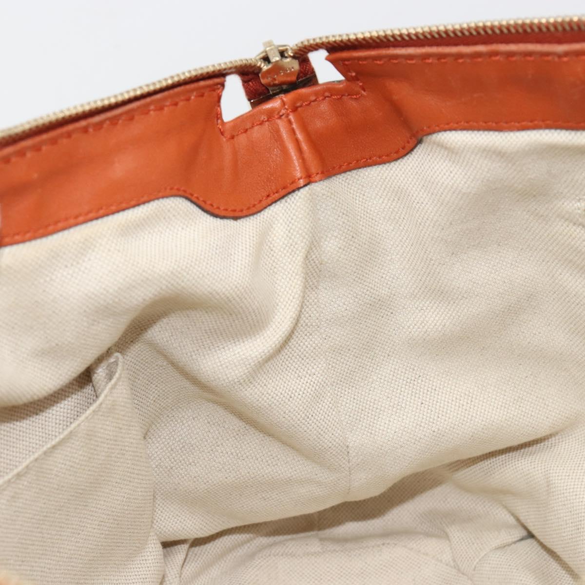 GUCCI GG Canvas Guccissima Hand Bag Leather 2way Orange Gold 247902 Auth ka4975A