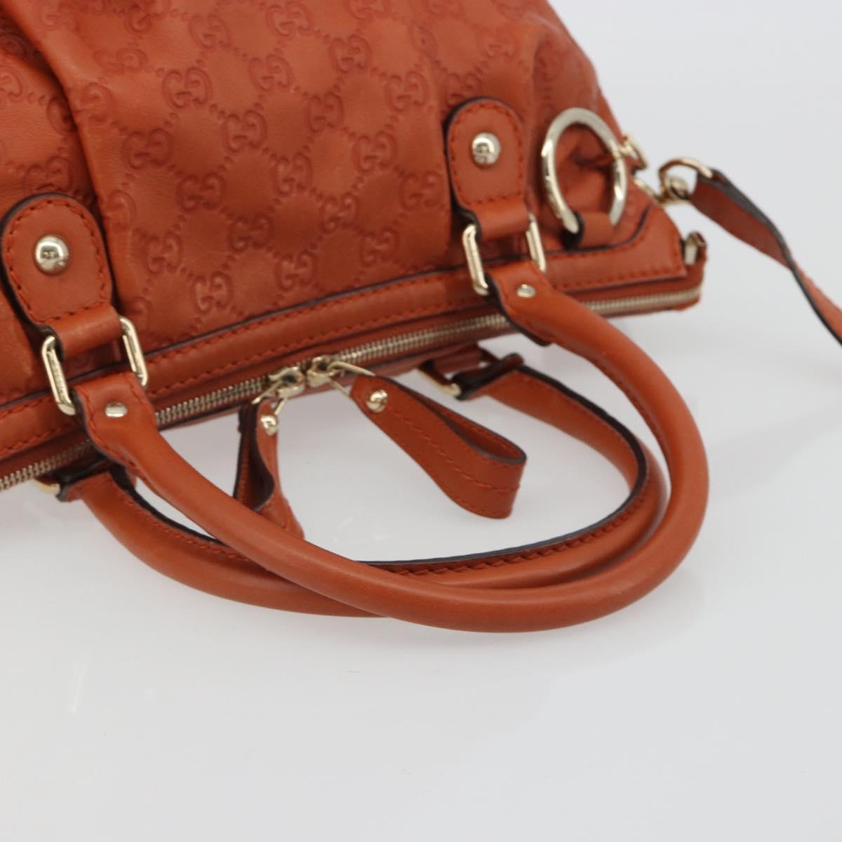 GUCCI GG Canvas Guccissima Hand Bag Leather 2way Orange Gold 247902 Auth ka4975A