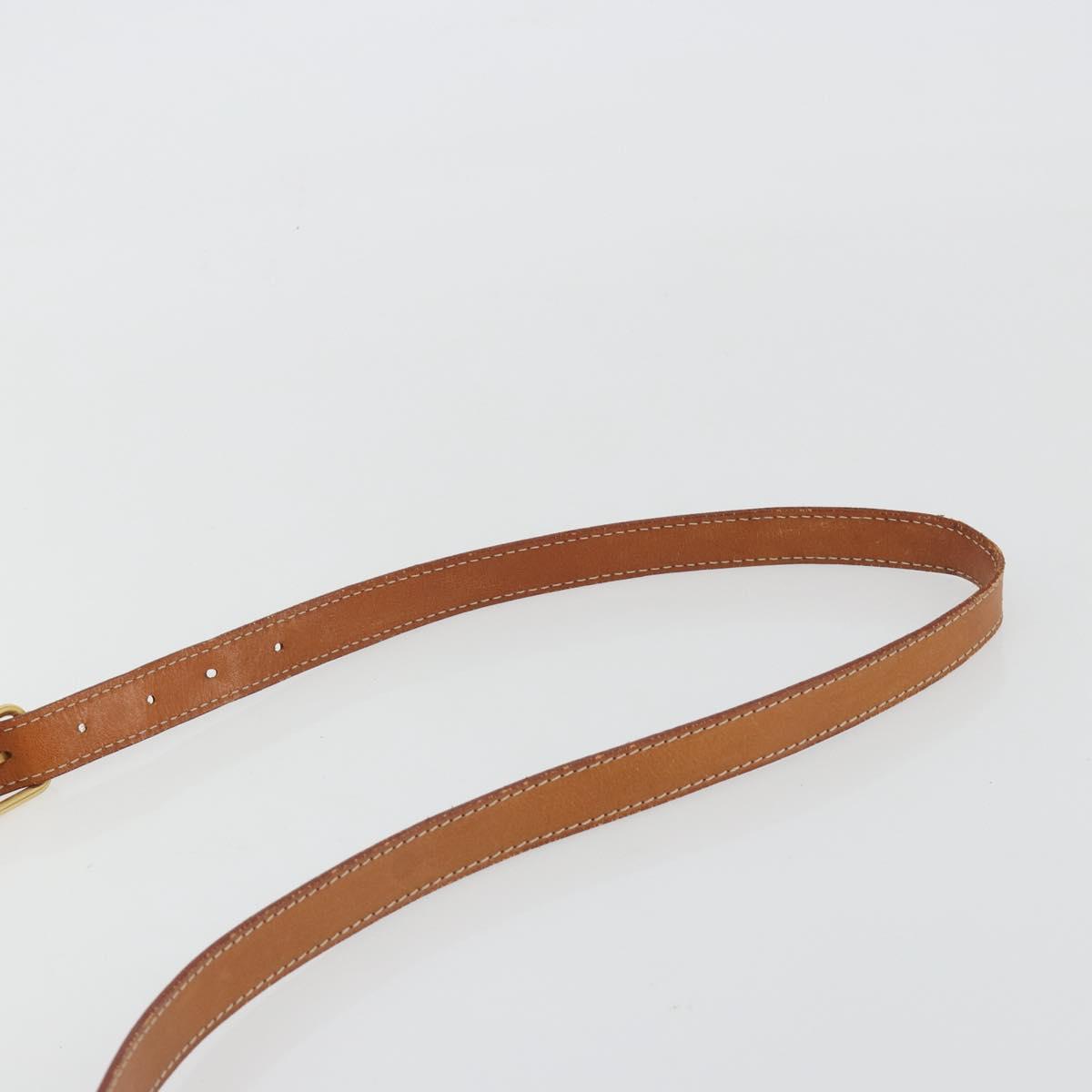 CELINE Macadam Canvas Shoulder Bag PVC Leather Brown Gold Auth ka4976