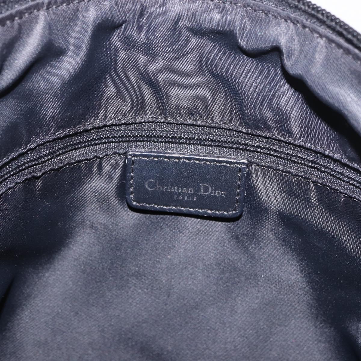 Christian Dior Trotter Canvas Shoulder Bag Navy Silver Auth ka4978