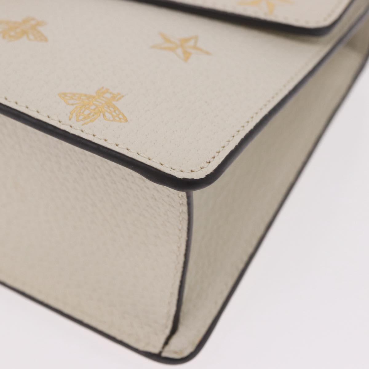 GUCCI Silvi Sherry Line Shoulder Bag Leather Ivory Gold 524405 Auth ka4983M