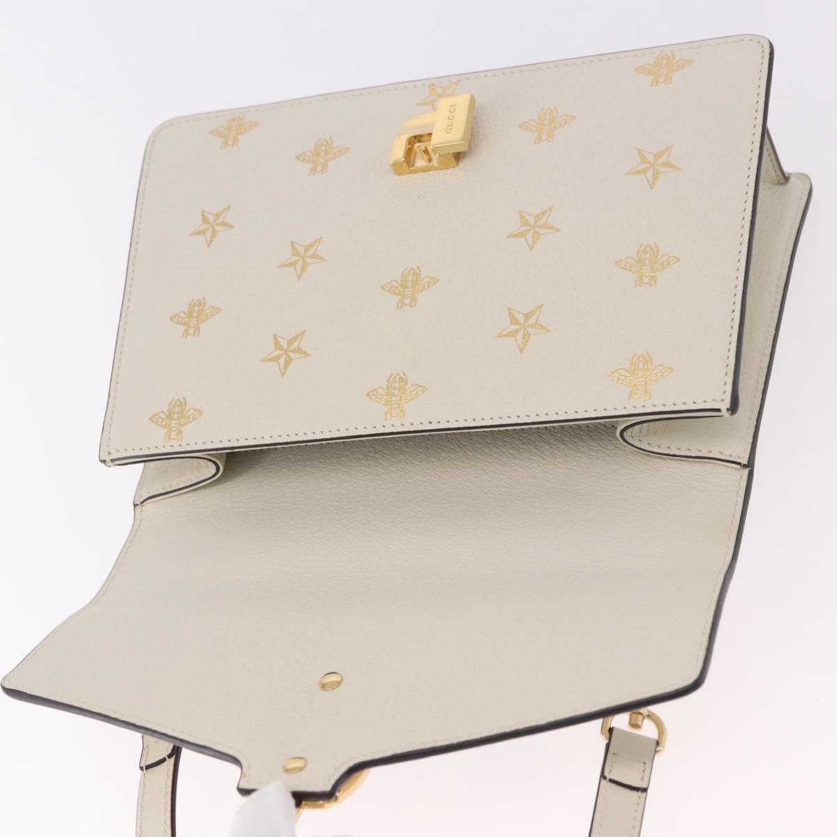 GUCCI Silvi Sherry Line Shoulder Bag Leather Ivory Gold 524405 Auth ka4983M