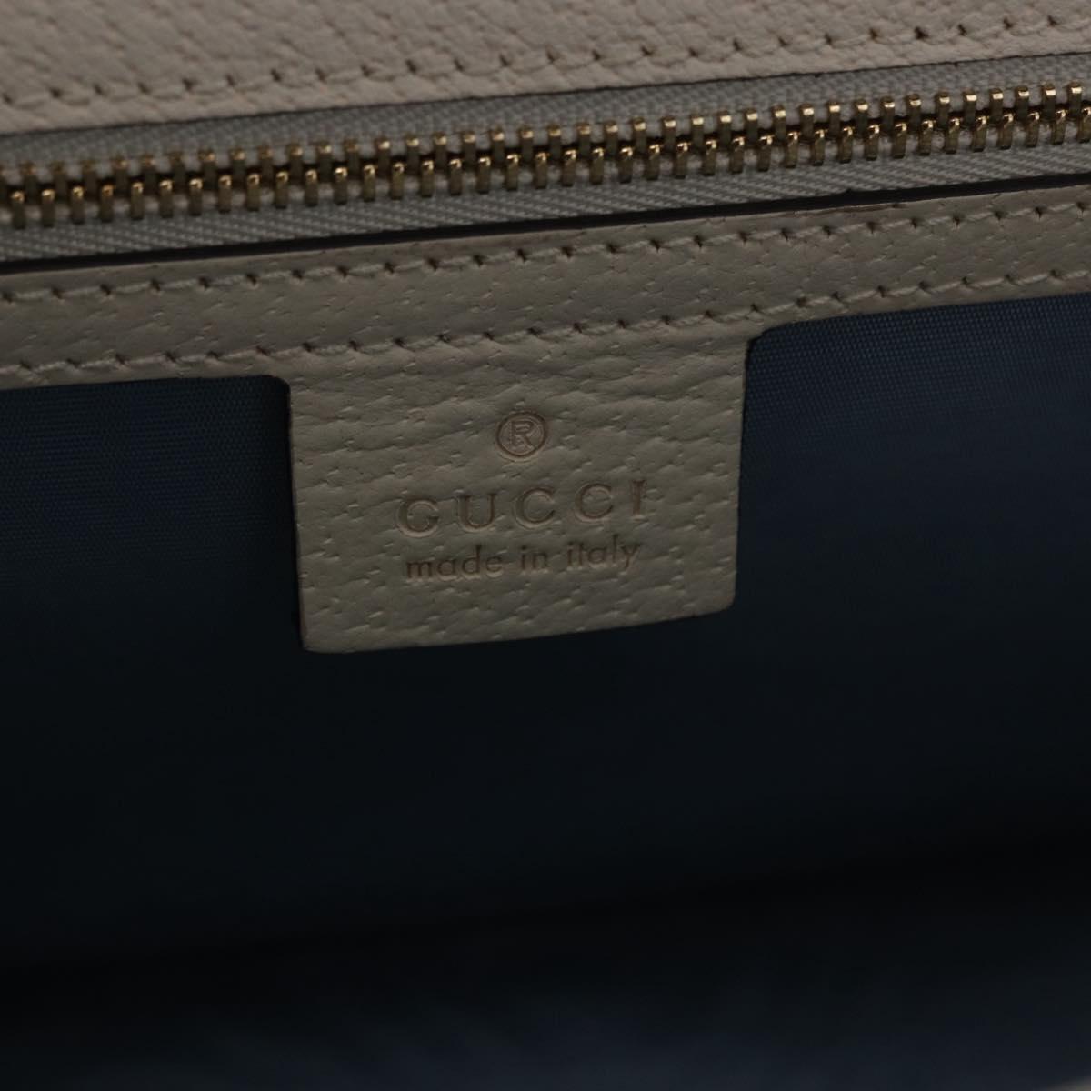 GUCCI Silvi Sherry Line Shoulder Bag Leather Ivory Gold 524405 Auth ka4983M
