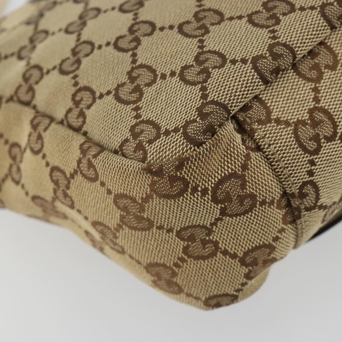 GUCCI GG Canvas Shoulder Bag Beige Silver 145858 Auth ka4994A