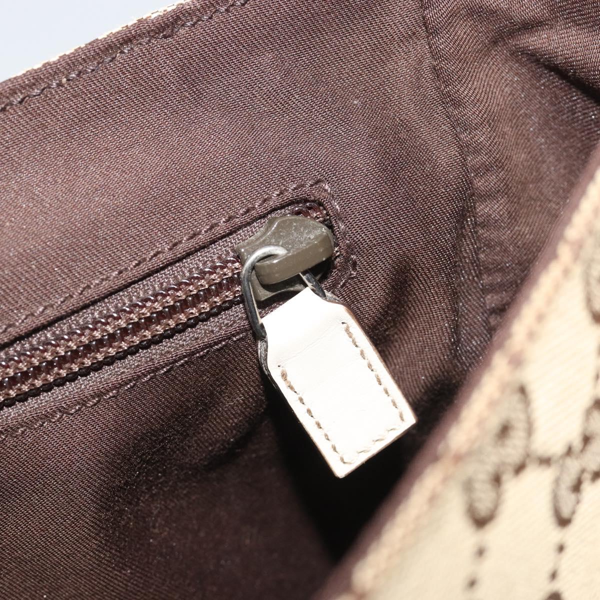 GUCCI GG Canvas Shoulder Bag Beige Silver 145858 Auth ka4994A