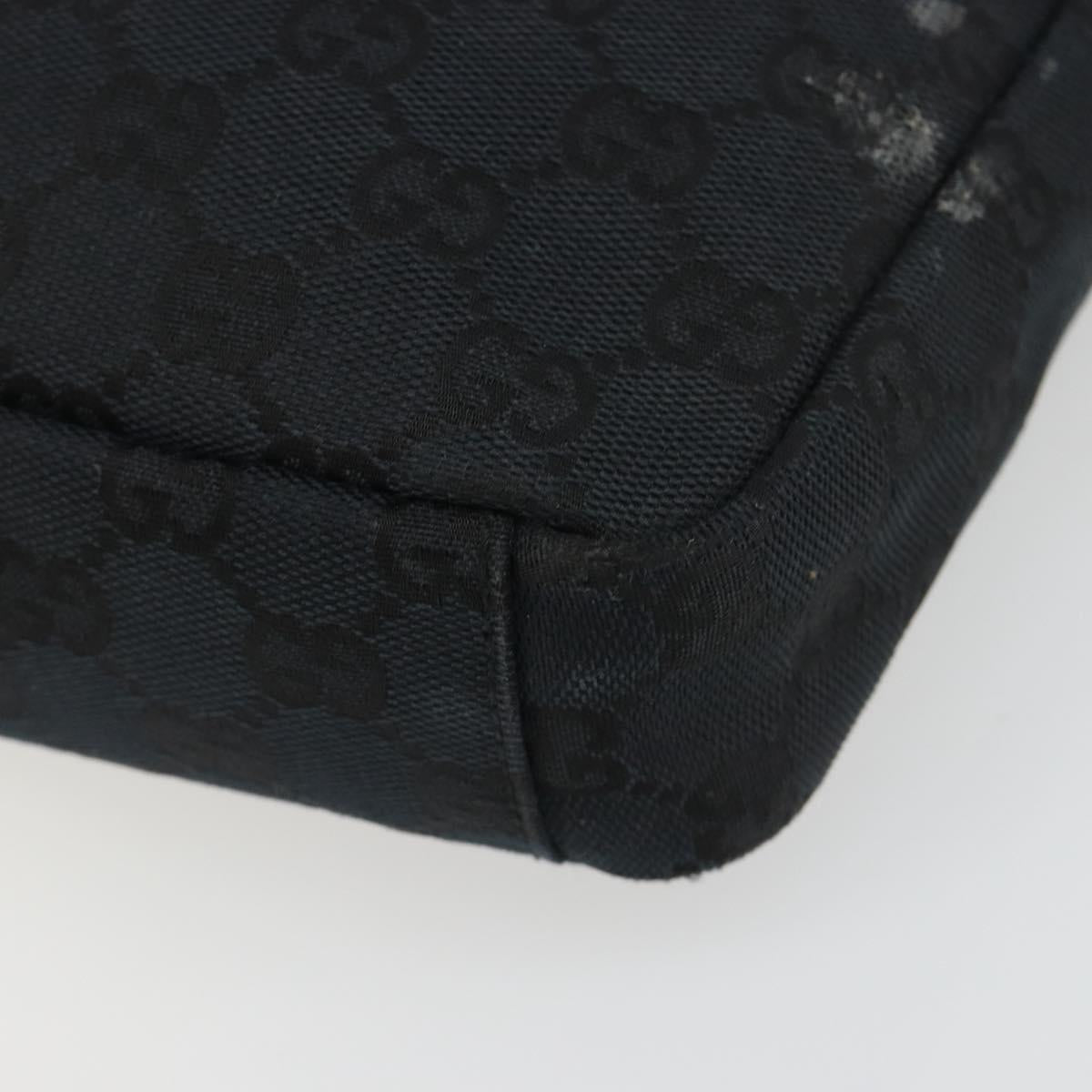 GUCCI GG Canvas Shoulder Bag Black Silver 019 0433 3444 Auth ka4995
