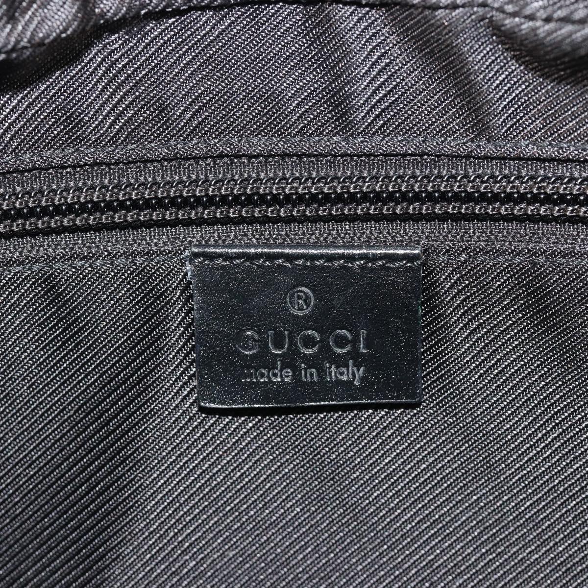 GUCCI GG Canvas Shoulder Bag Black Silver 019 0433 3444 Auth ka4995