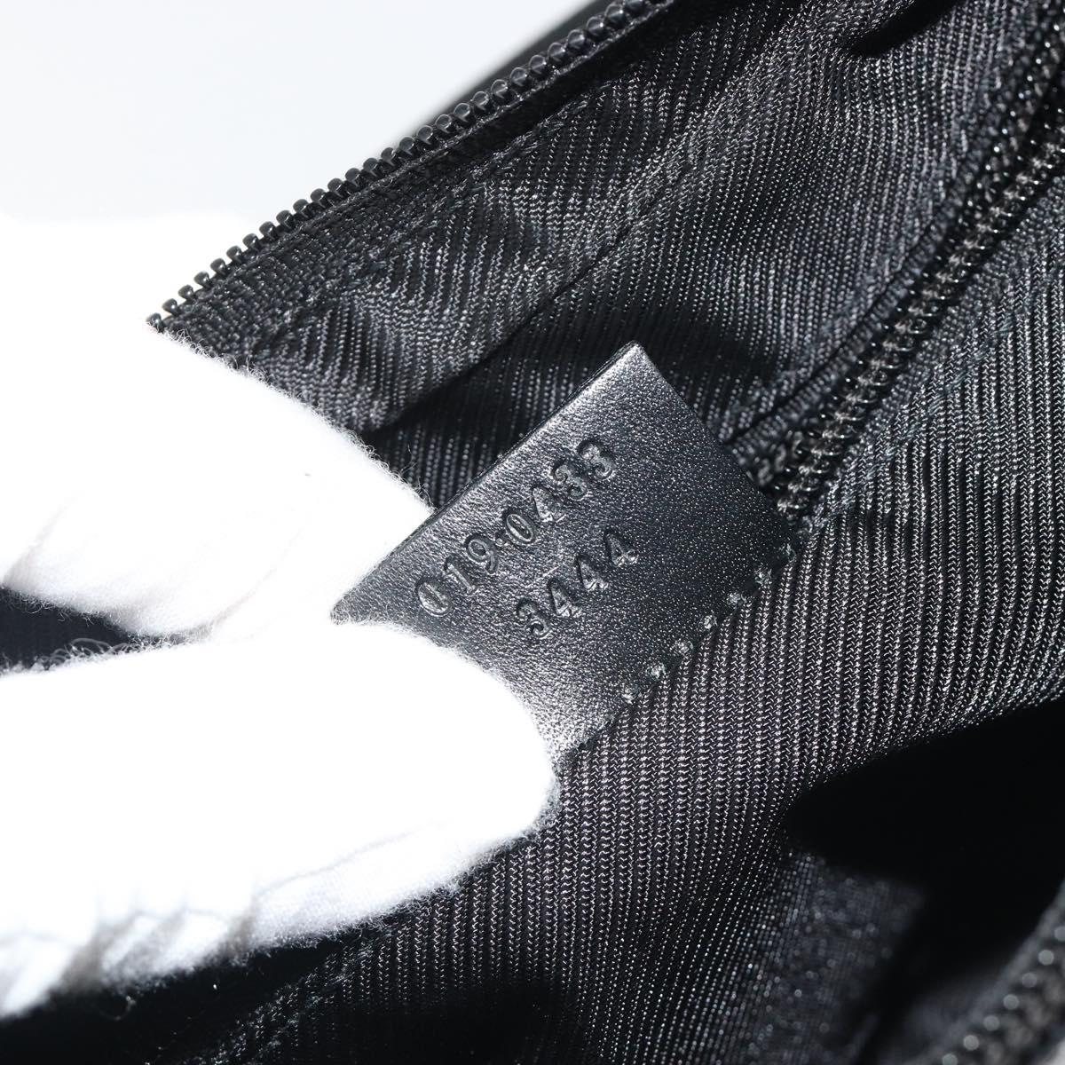 GUCCI GG Canvas Shoulder Bag Black Silver 019 0433 3444 Auth ka4995