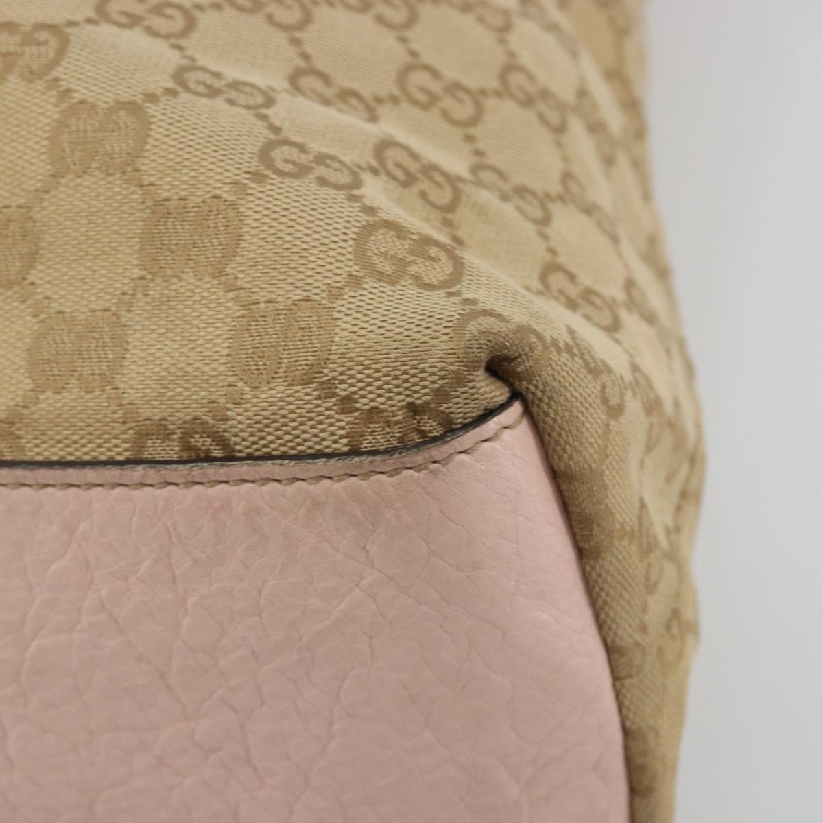 GUCCI GG Canvas Sherry Line Tote Bag Beige 131233 Auth ka4996A