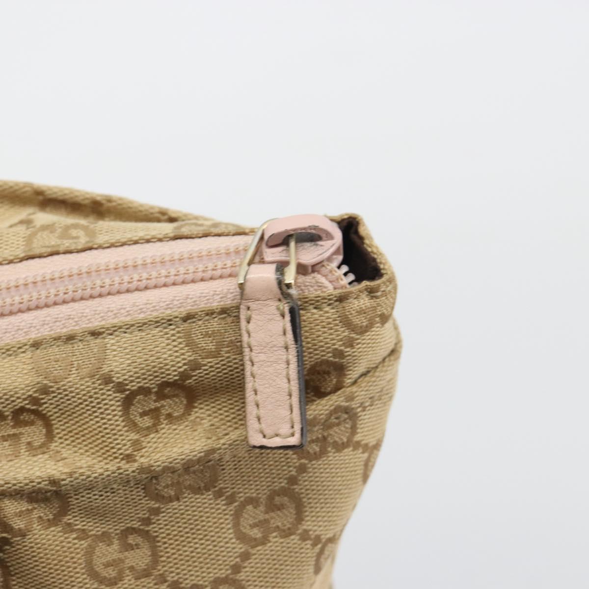GUCCI GG Canvas Sherry Line Tote Bag Beige 131233 Auth ka4996A