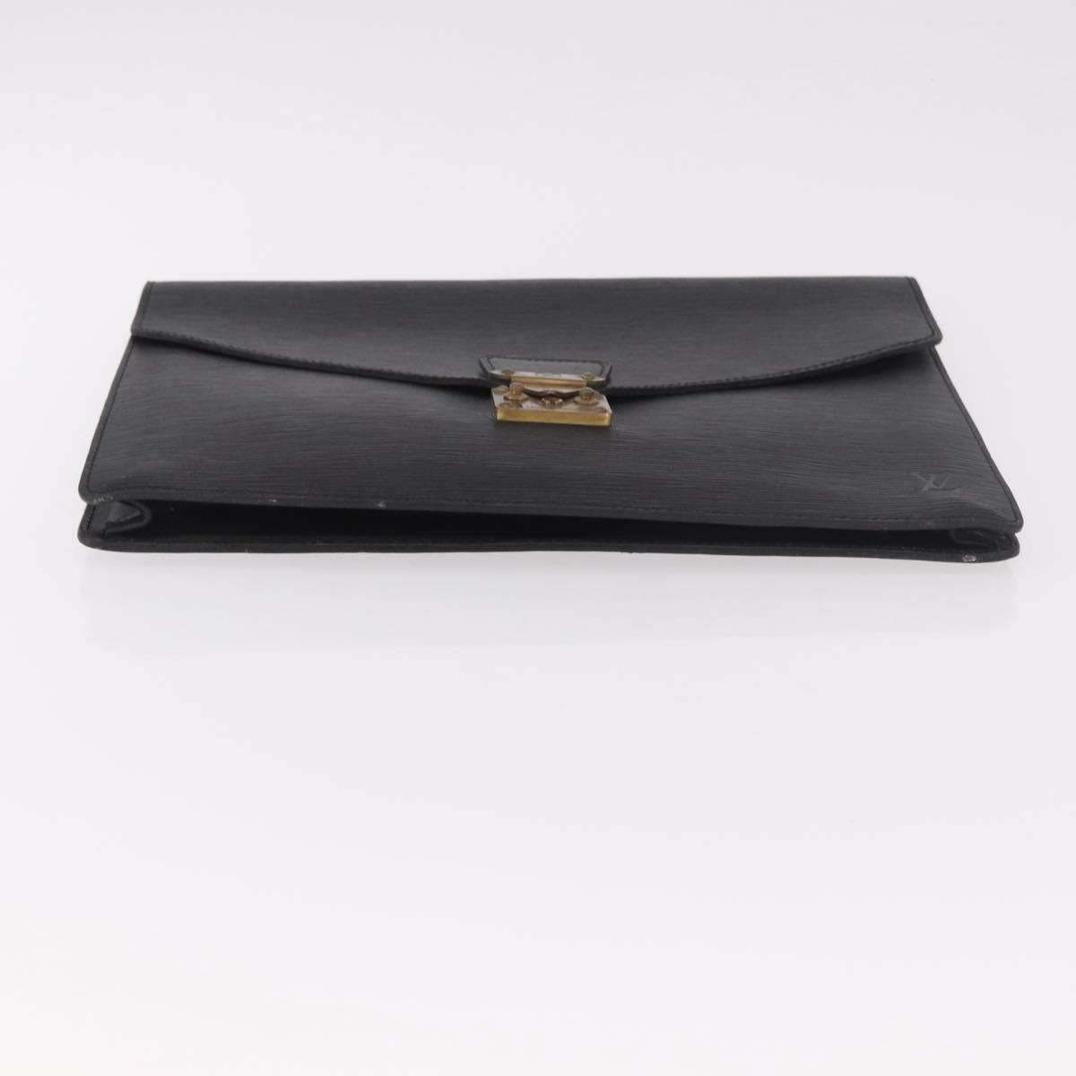 LOUIS VUITTON Epi Porte Documents Senatur Briefcase Black M54452 LV Auth ka4997