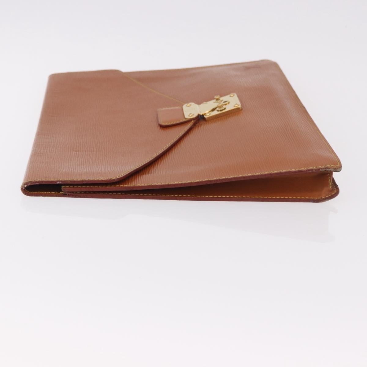 LOUIS VUITTON Epi Porte Documents Senatur Zipangu Gold M54456 LV Auth ka4998