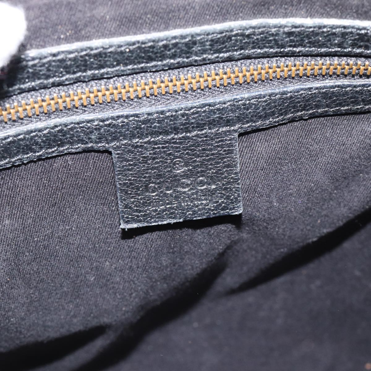 GUCCI GG Canvas Shoulder Bag Black Gold 120893 Auth ka4999