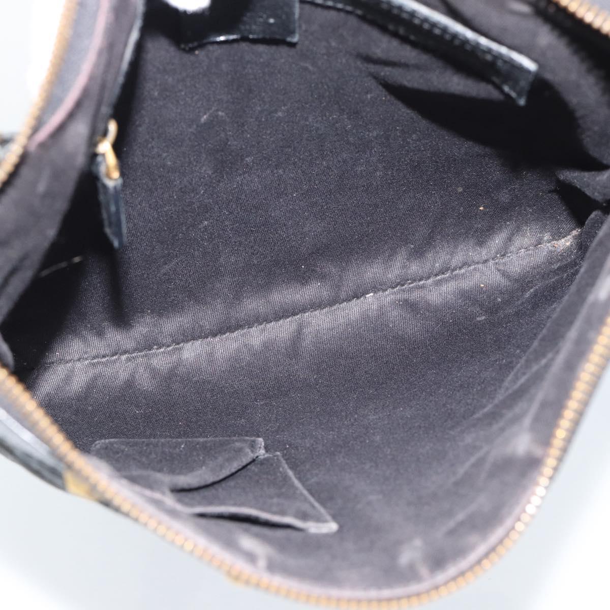 GUCCI GG Canvas Shoulder Bag Black Gold 120893 Auth ka4999