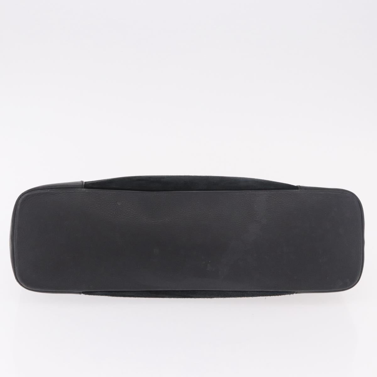 LOEWE Anagram Hand Bag Suede Black Silver Auth ka5004
