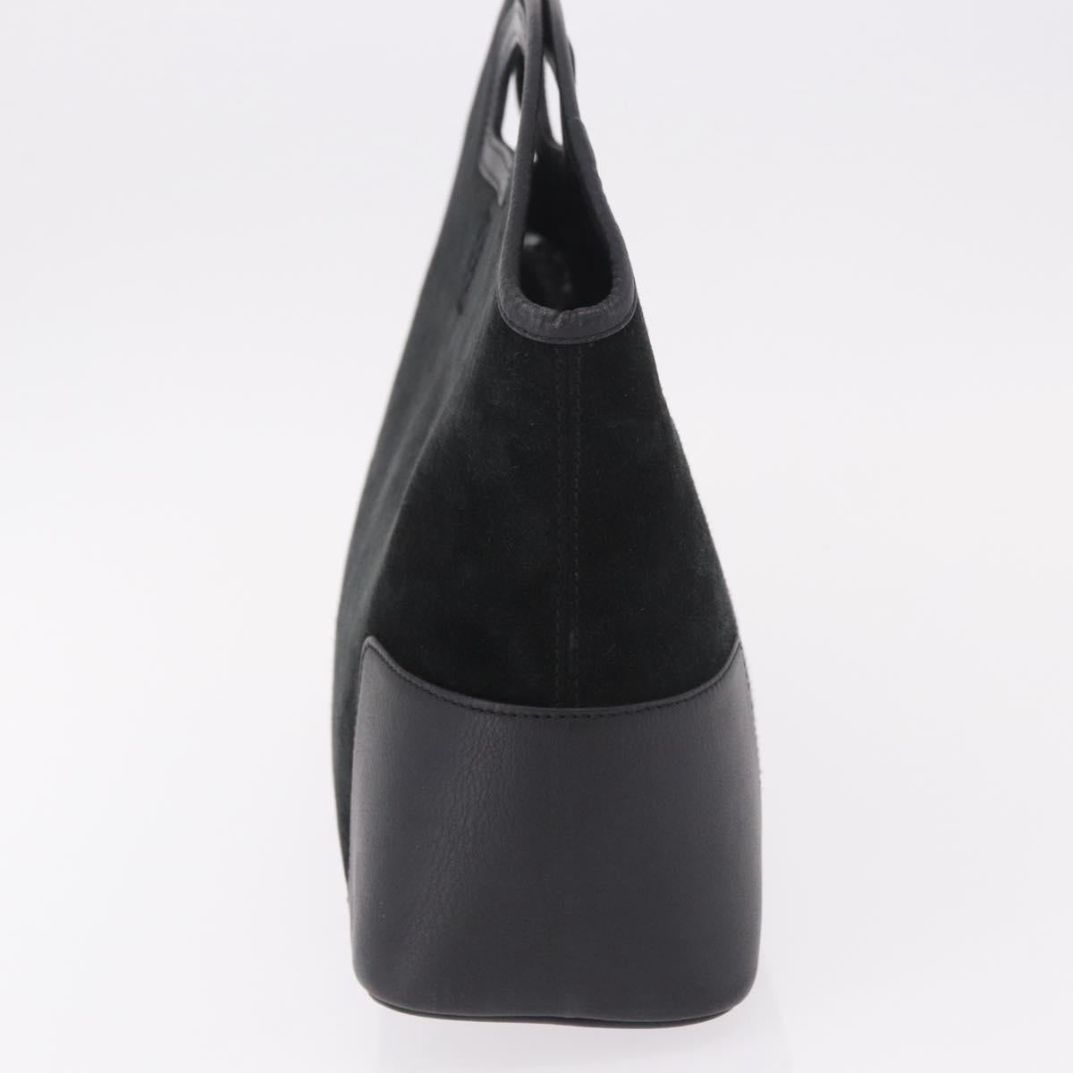 LOEWE Anagram Hand Bag Suede Black Silver Auth ka5004