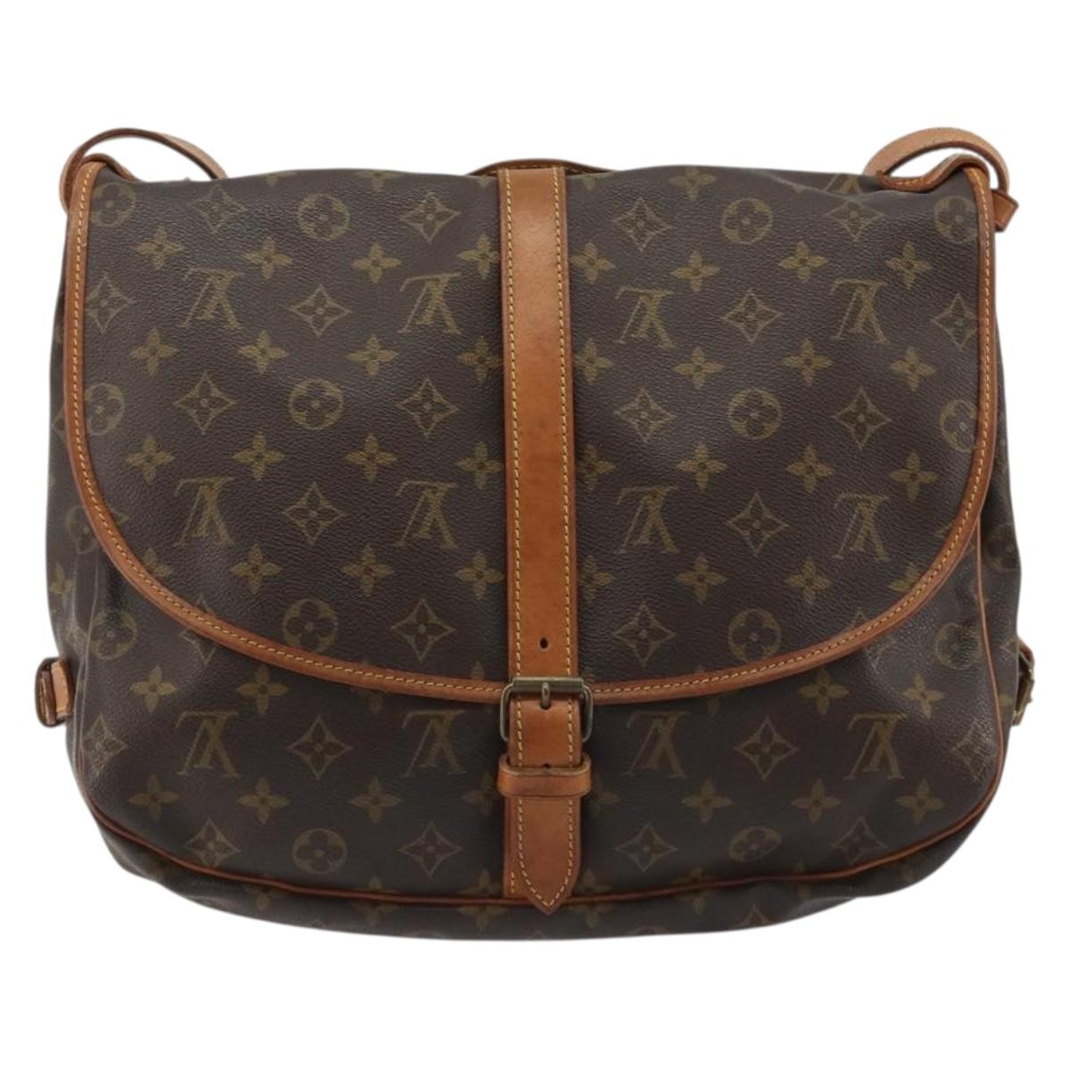 LOUIS VUITTON Monogram Saumur 35 Shoulder Bag M42254 LV Auth ka5008
