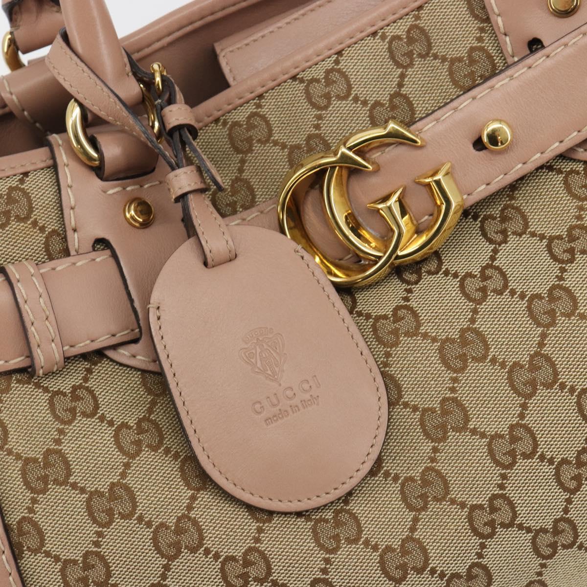 GUCCI GG Canvas Hand Bag Beige Gold 247183 Auth ka5009A