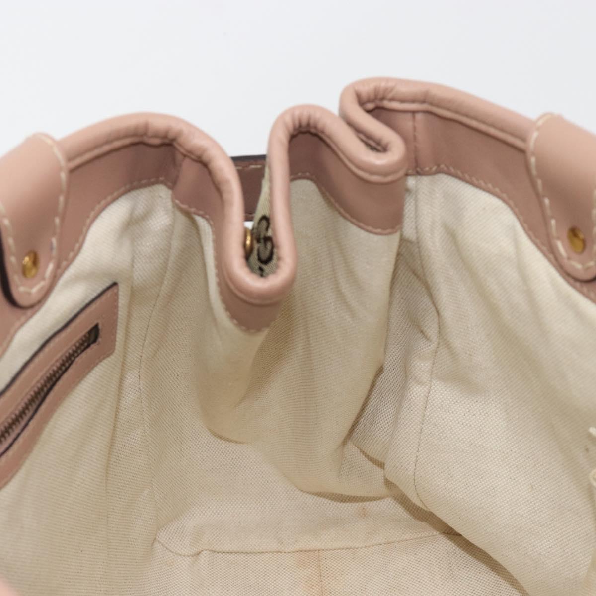 GUCCI GG Canvas Hand Bag Beige Gold 247183 Auth ka5009A