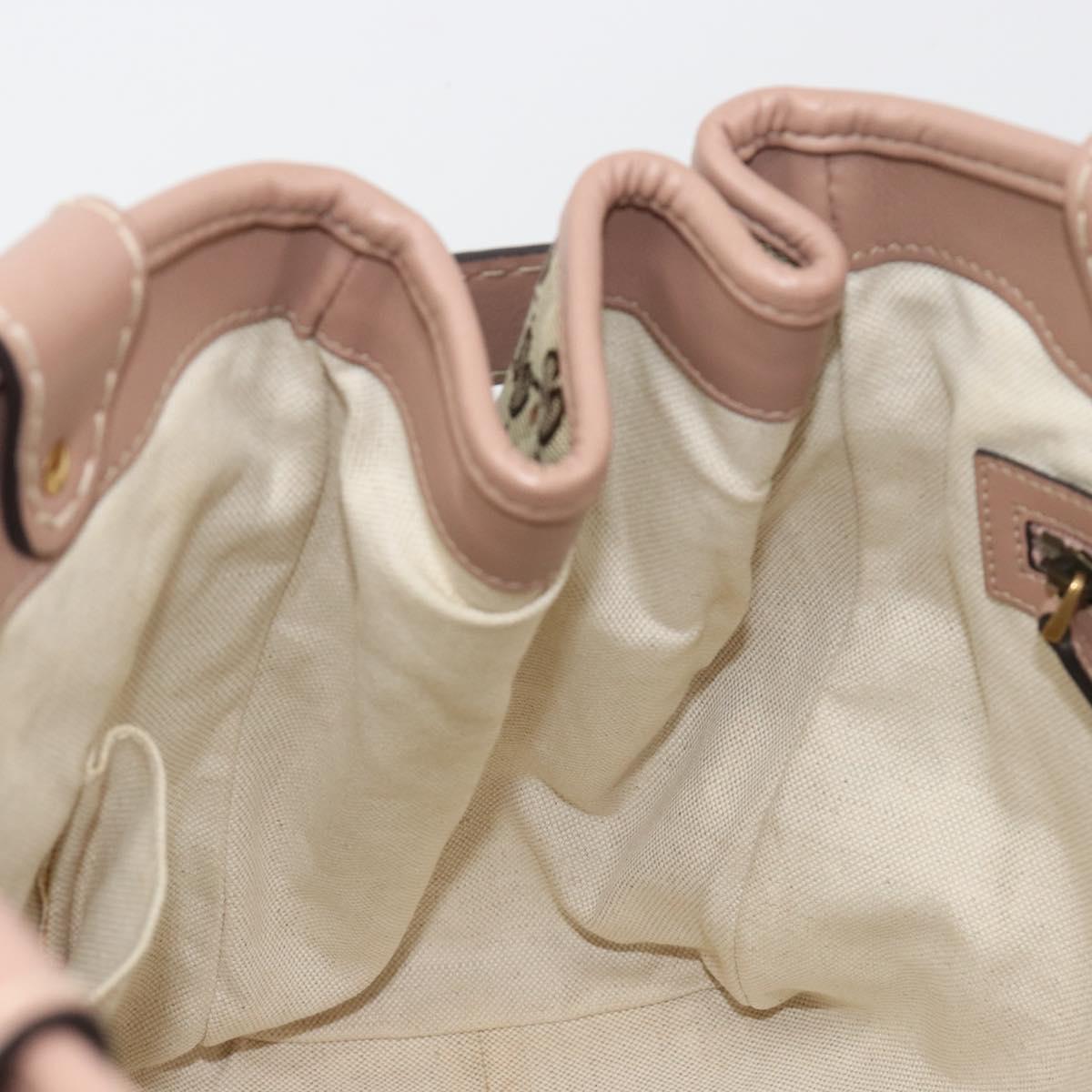 GUCCI GG Canvas Hand Bag Beige Gold 247183 Auth ka5009A