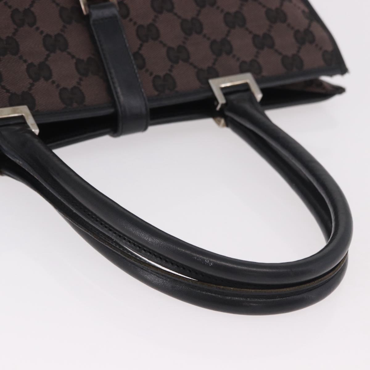 GUCCI GG Canvas Jackie Tote Bag Dark Brown Silver 002 1064 Auth ka5021A