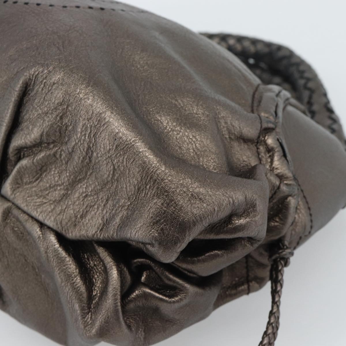 Salvatore Ferragamo Hand Bag Leather Silver Auth ka5023