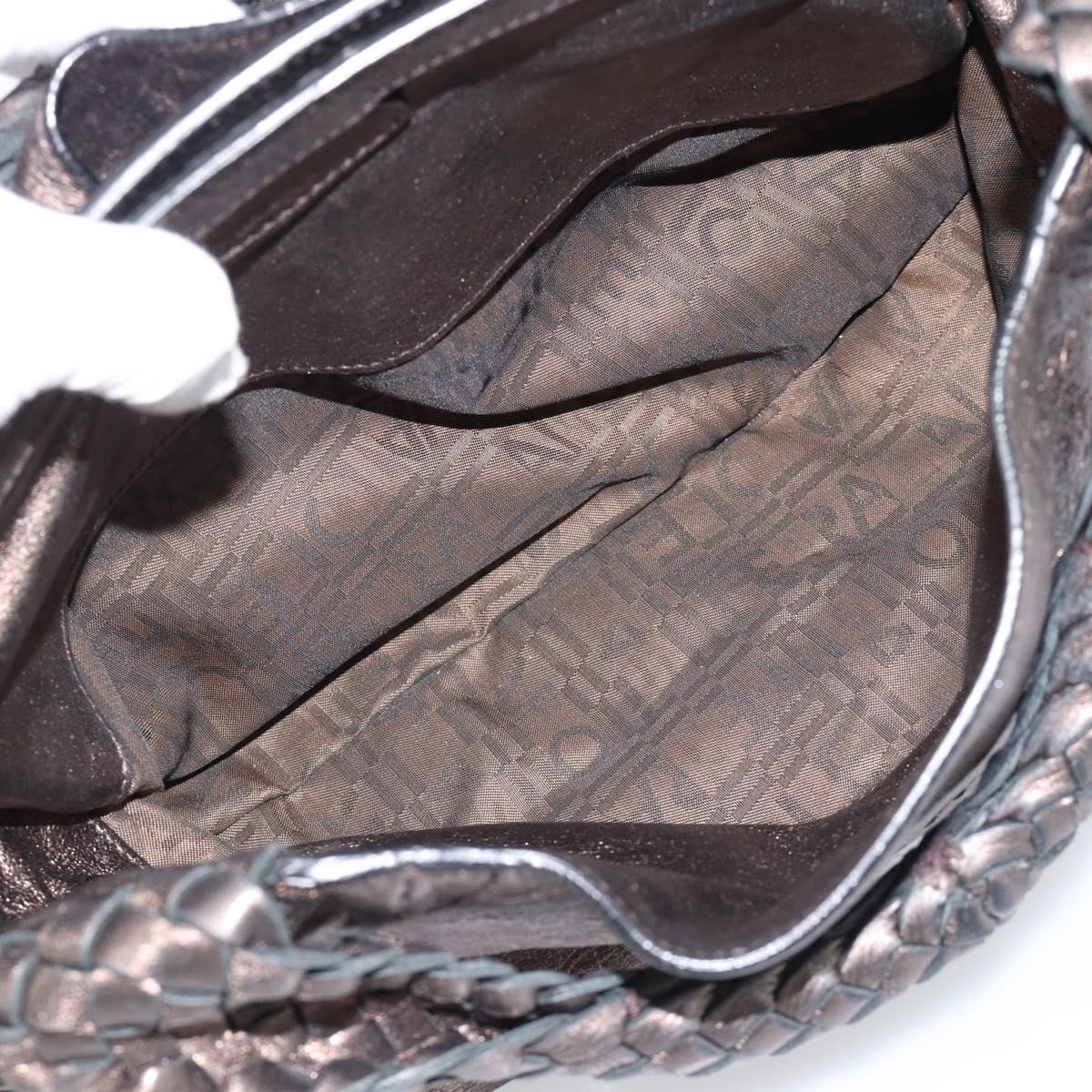 Salvatore Ferragamo Hand Bag Leather Silver Auth ka5023