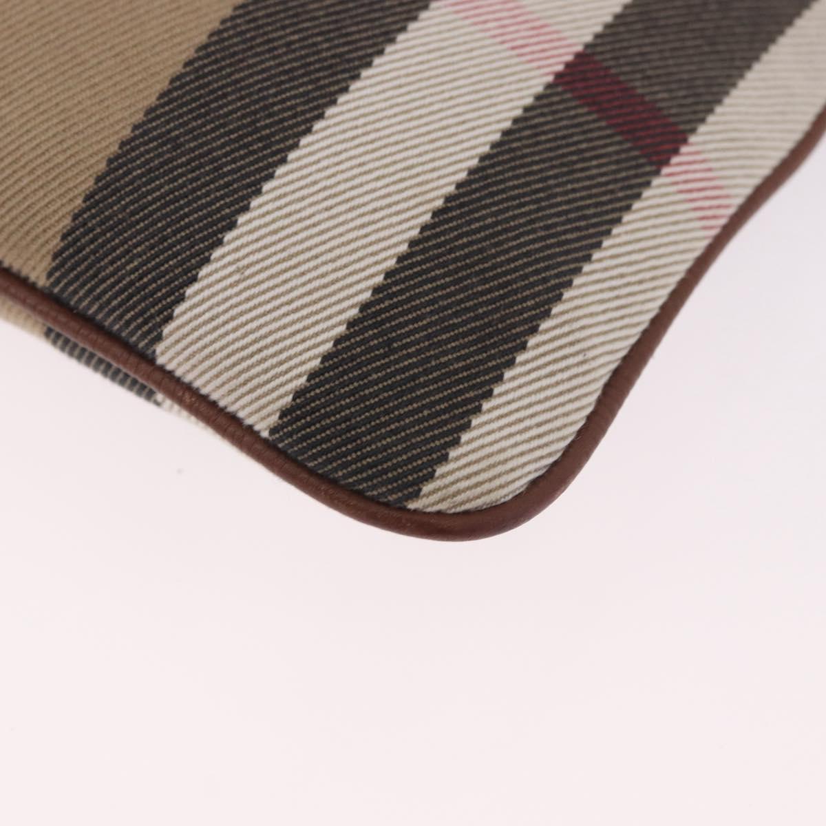 BURBERRY Nova Check Shoulder Bag Canvas Beige Gold Auth ka5033A