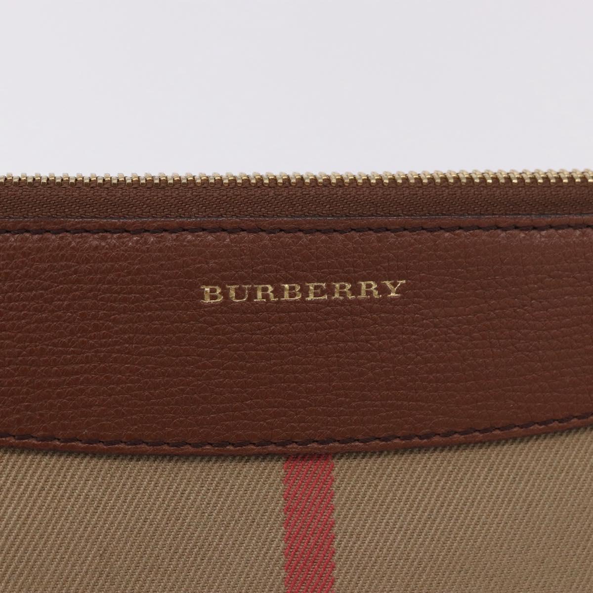 BURBERRY Nova Check Shoulder Bag Canvas Beige Gold Auth ka5033A