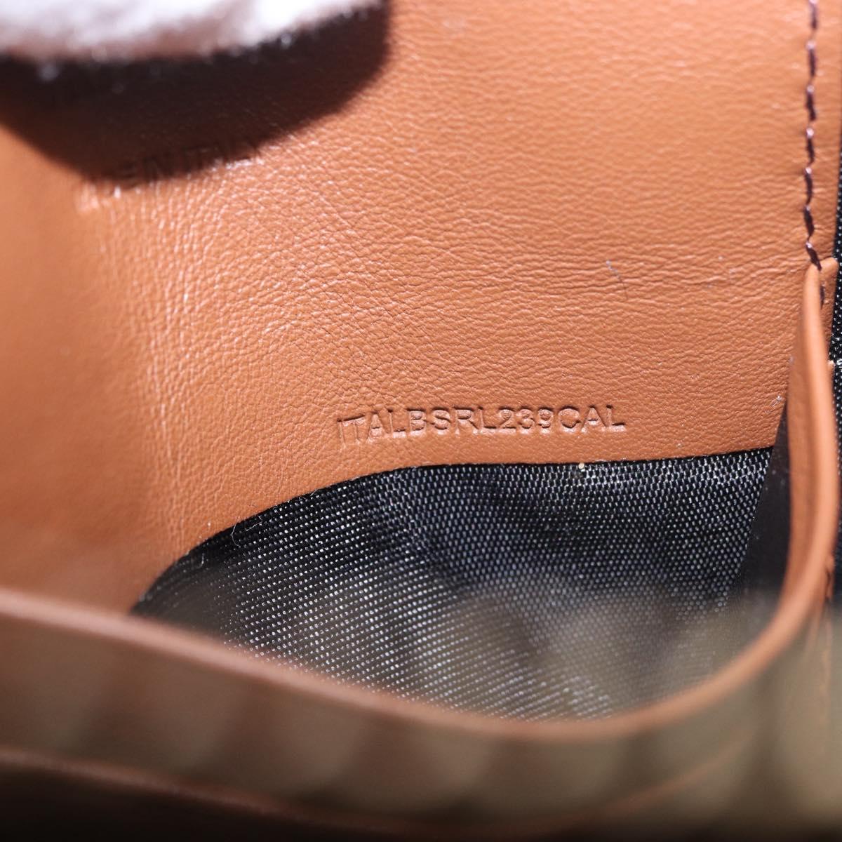 BURBERRY Nova Check Shoulder Bag Canvas Beige Gold Auth ka5033A