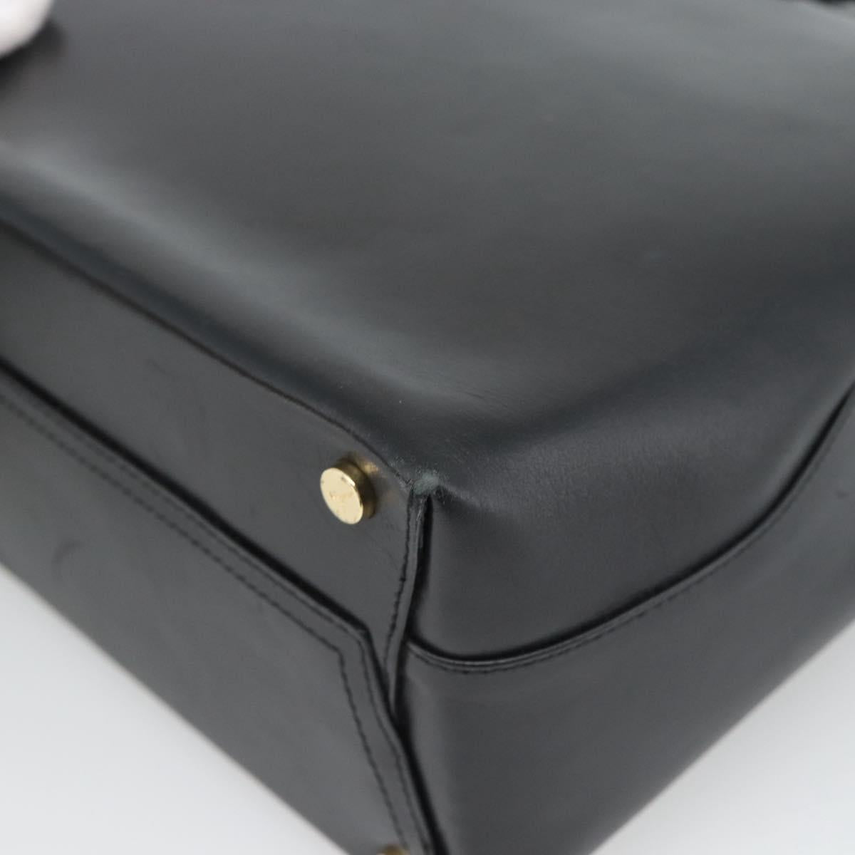 Salvatore Ferragamo Vala Shoulder Bag Leather Black Gold Auth ka5045