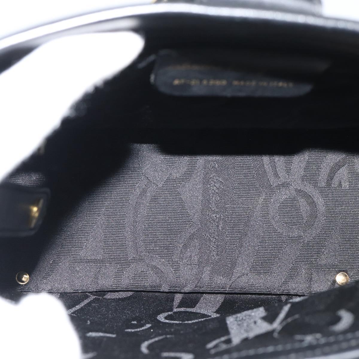 Salvatore Ferragamo Vala Shoulder Bag Leather Black Gold Auth ka5045