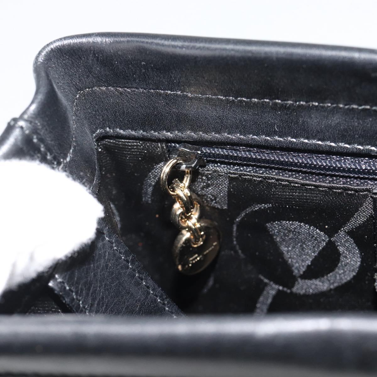 Salvatore Ferragamo Vala Shoulder Bag Leather Black Gold Auth ka5045
