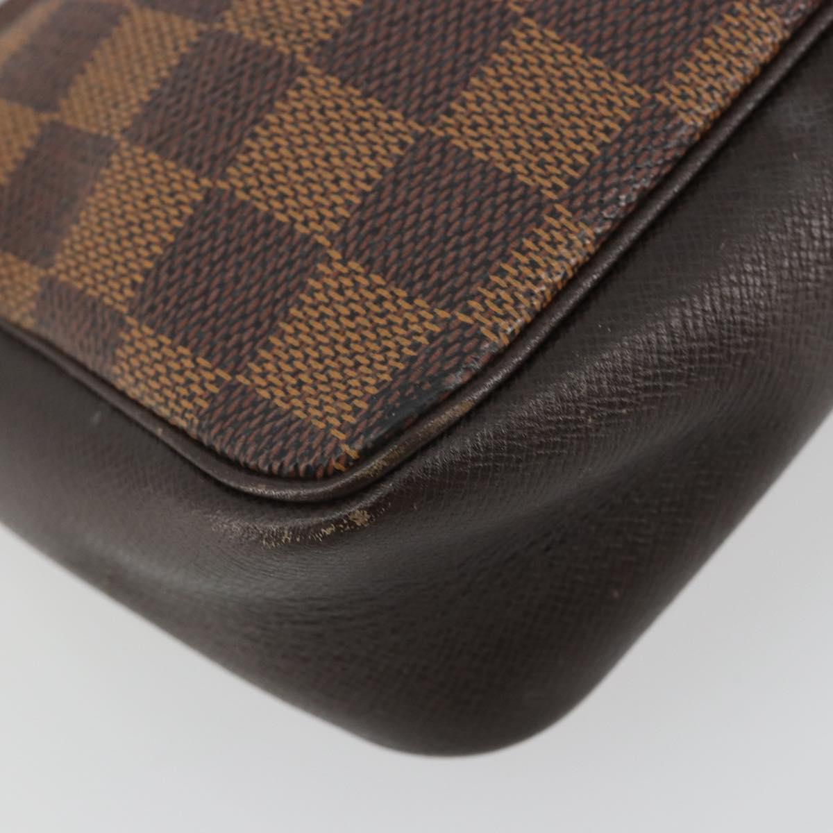 LOUIS VUITTON Damier Ebene Trousse Make Up Pouch N51982 LV Auth ka5046