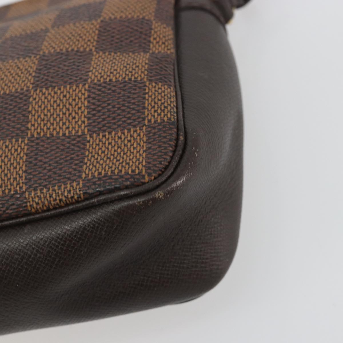 LOUIS VUITTON Damier Ebene Trousse Make Up Pouch N51982 LV Auth ka5046