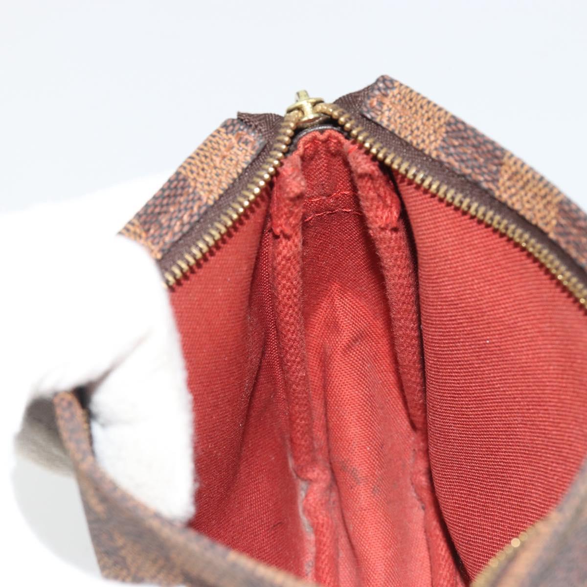 LOUIS VUITTON Damier Ebene Trousse Make Up Pouch N51982 LV Auth ka5046